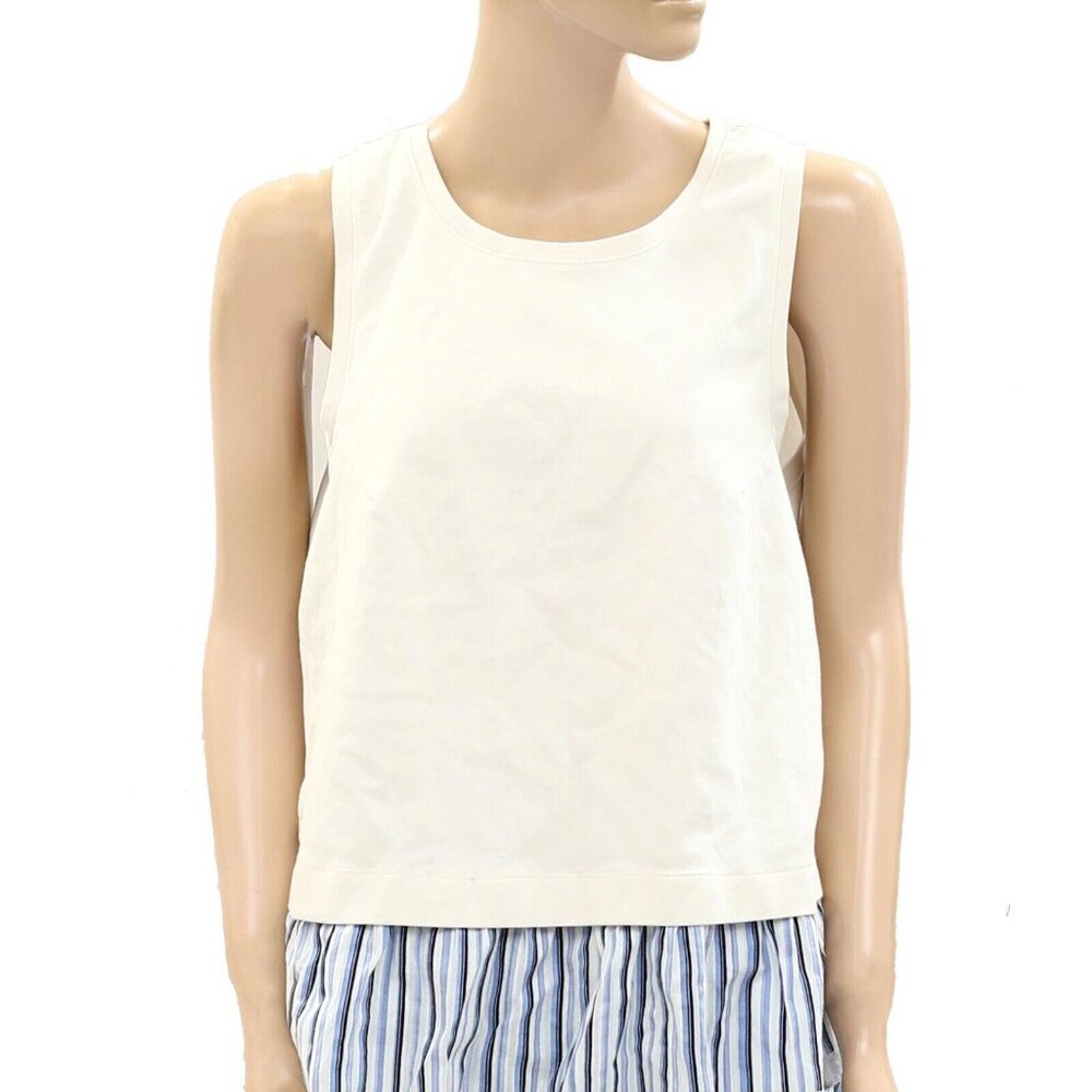 By Anthropologie Open-Back Twofer Tank Top Striped Ruffle Sleeveless S 271209 - Picture 7 of 9